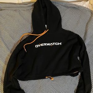 Fleece overwatch sweatshirt crop top
